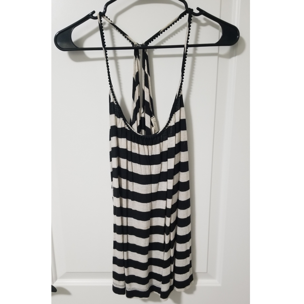 Striped scoop neck tank top